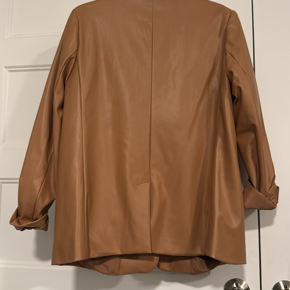 Brown leather blazer - Picture 4 of 4